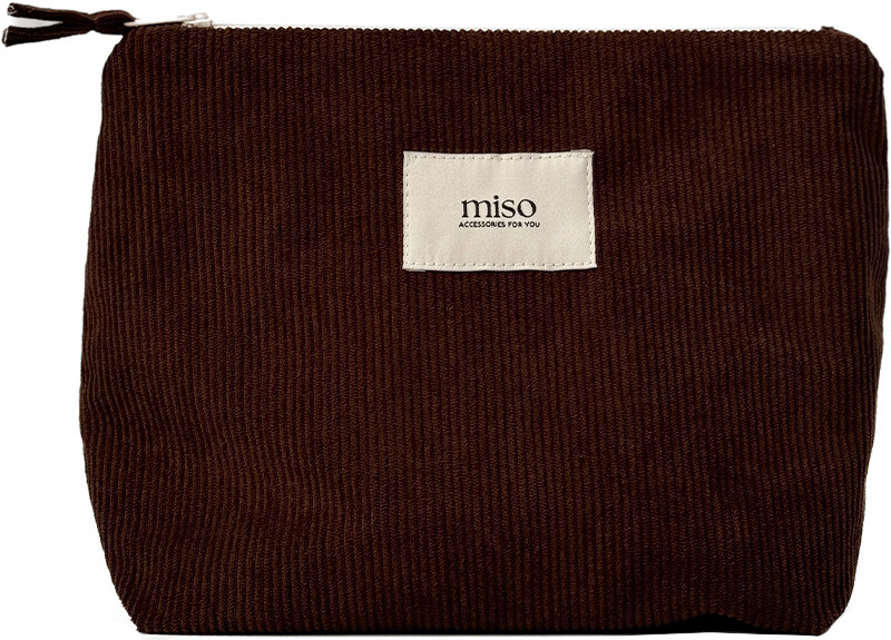 Косметичка треугольник вельвет темно-коричневый MIDDLE Miso