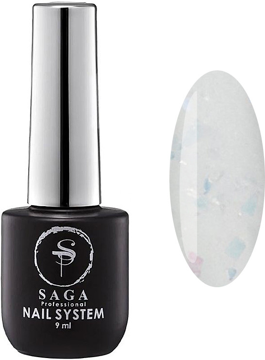 База для гель-лаку Agate Base 01 камуфлююча (зі слюдою) Saga Professional, 9 мл