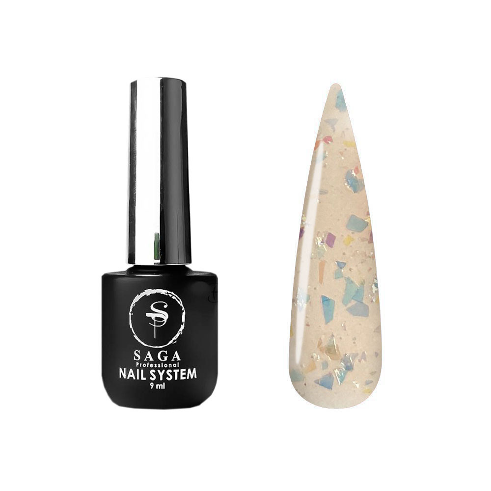 База для гель-лаку Agate Base 02 камуфлююча (зі слюдою) Saga Professional, 9мл