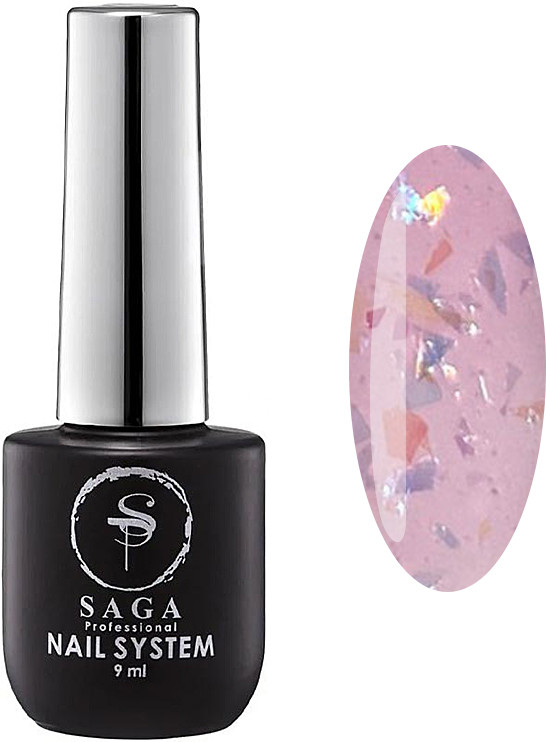 База для гель-лаку Agate Base 04 камуфлююча (зі слюдою) Saga Professional, 9 мл