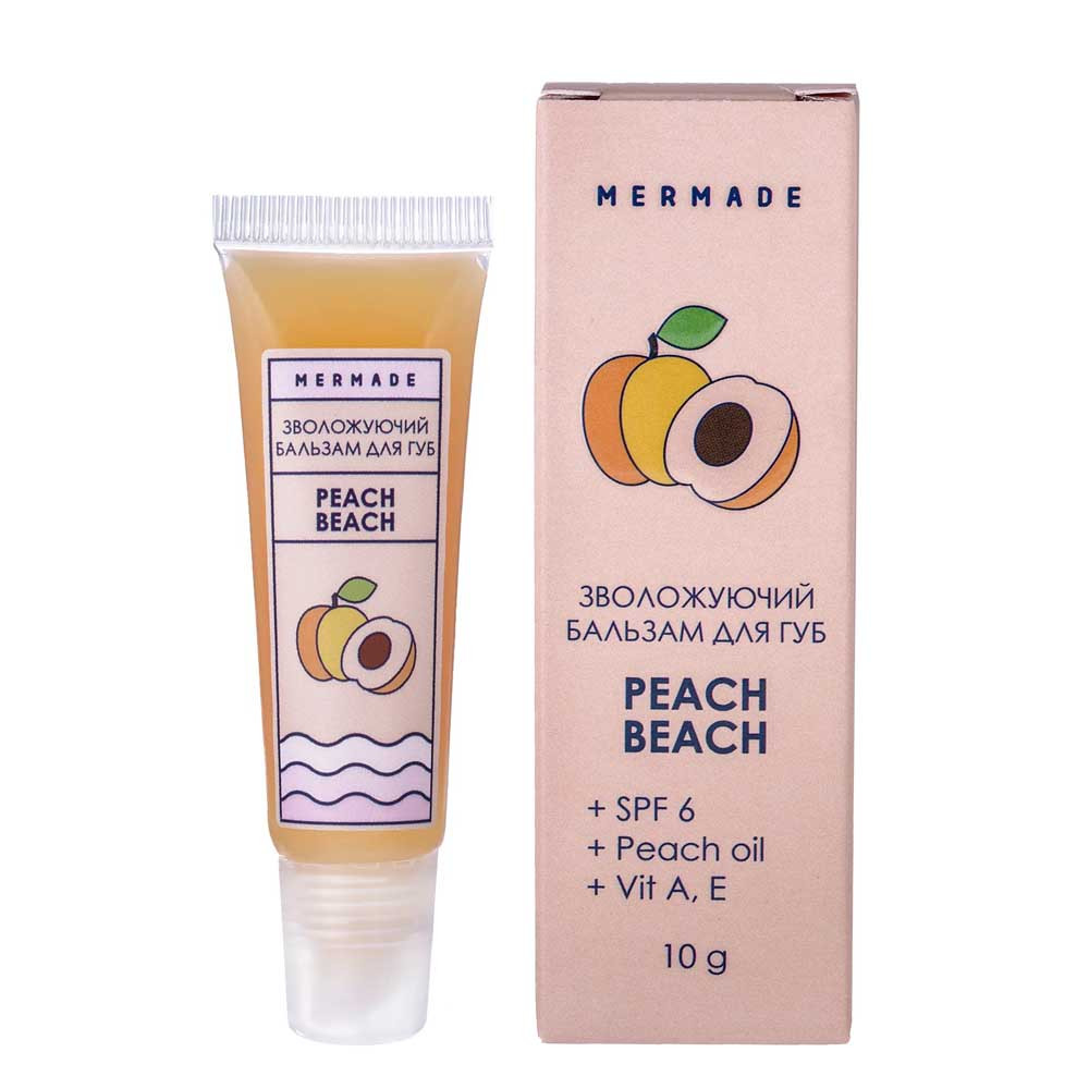Зволожуючий бальзам для губ Peach Beach SPF 6 Mermade, 10 мл на beauty-prof.com Фото 2 Зволожуючий бальзам для губ Peach Beach SPF 6 Mermade, 10 мл Фото 2