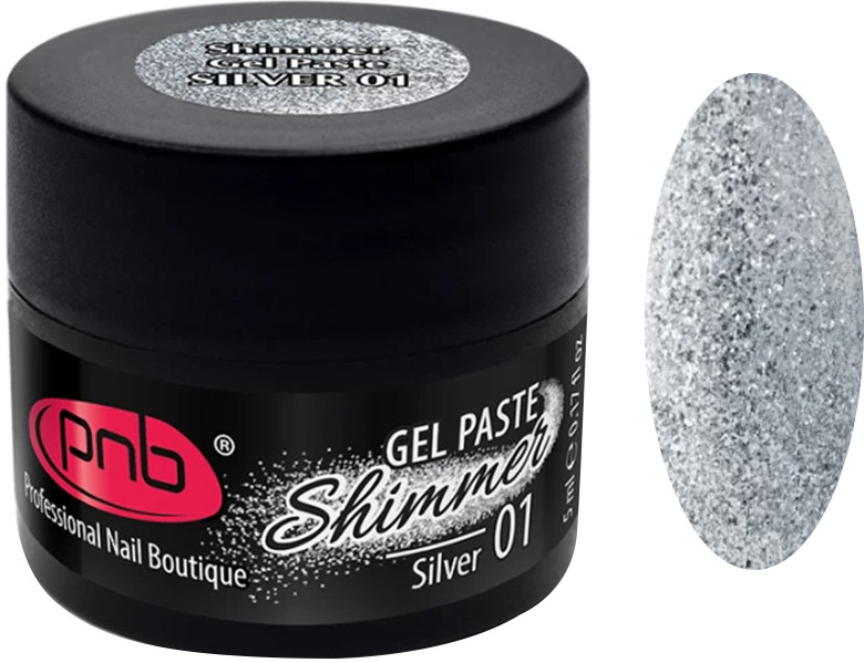 Гель-паста Шиммер Shimmer Gel Paste 01 Silver PNB,5 мл