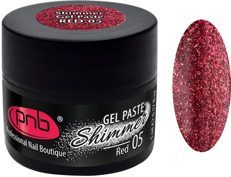 Гель-паста Шиммер Shimmer Gel Paste 05 Red PNB,5 мл