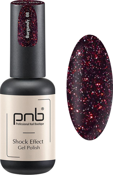 Гель-лак світловідбивний SHOCK EFFECT PNB 08 Burgundy 8 мл