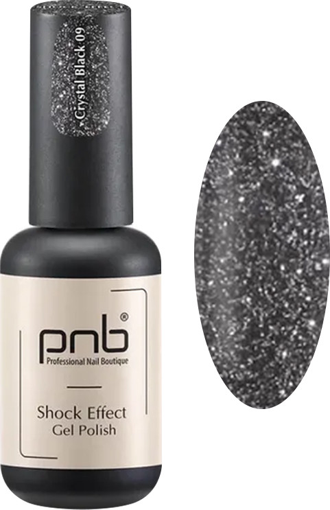 Гель-лак светоотражающий SHOCK EFFECT PNB 09 Crystal Black 8 мл