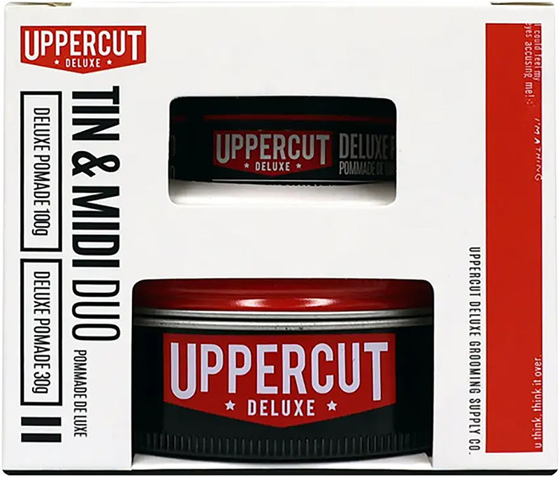 Набір для укладання волосся Deluxe Pomade Tin & Midi Duo Uppercut на beauty-prof.com Фото 2 Набір для укладання волосся Deluxe Pomade Tin & Midi Duo Uppercut Фото 2