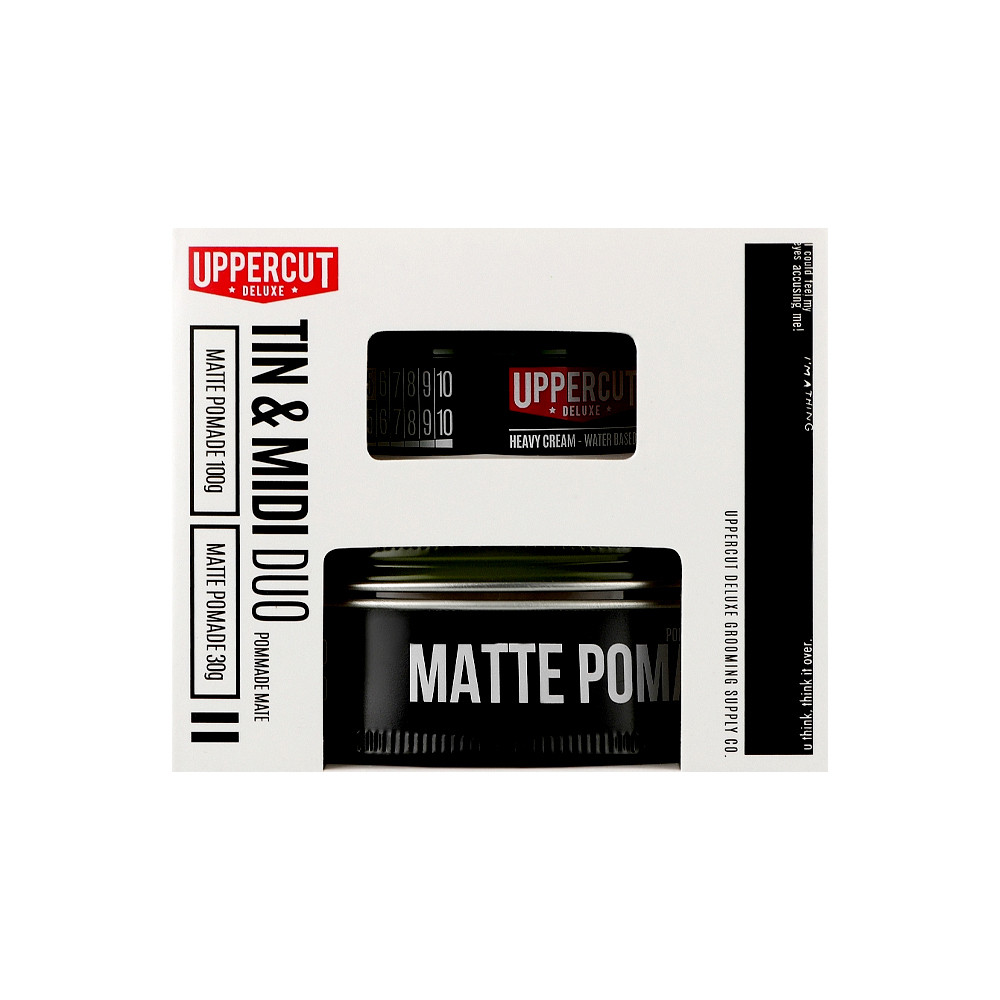 Набор для укладки волос Matte Pomade Tin & Midi Duo Uppercut на beauty-prof.com Фото 2 Набор для укладки волос Matte Pomade Tin & Midi Duo Uppercut Фото 2