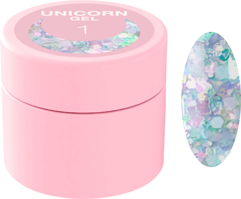 Блискітки для нігтів Unicorn Gel №1 Luna 5 мл