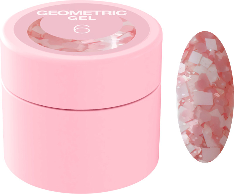 Блискітки для нігтів Geometric Gel №6 Luna 5 мл