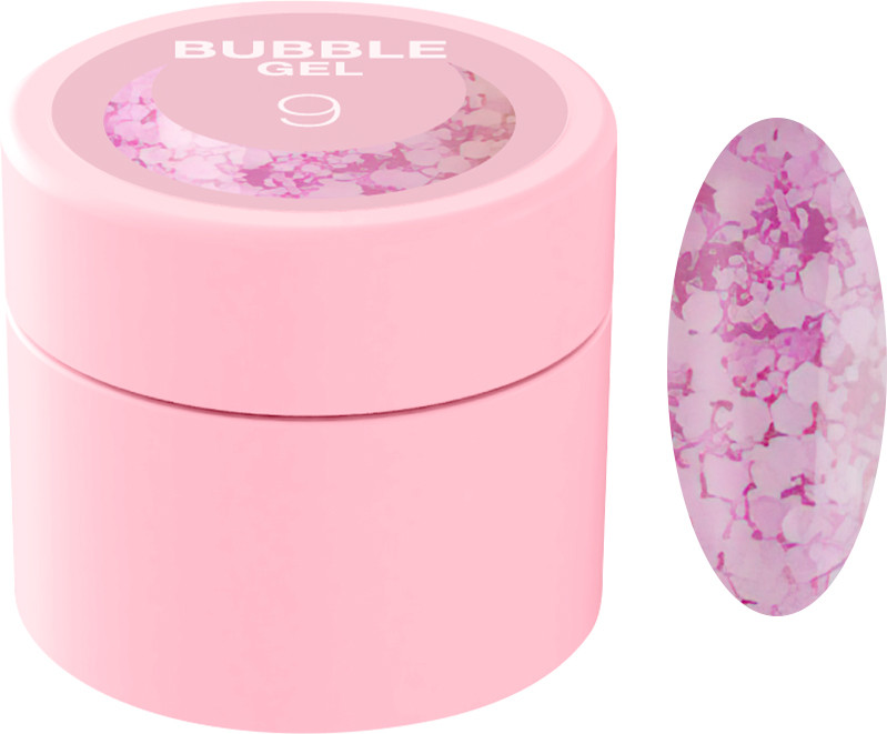 Блесточки для ногтей Bubble Gel №9 Luna, 5 мл