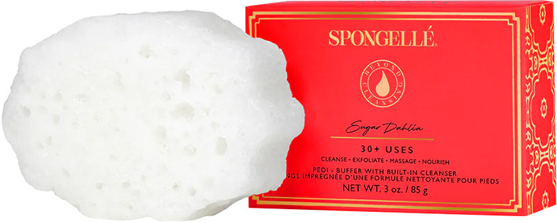 Пінна губка для ніг Цукрова жоржина (30+ використань) 90 г, Spongelle
