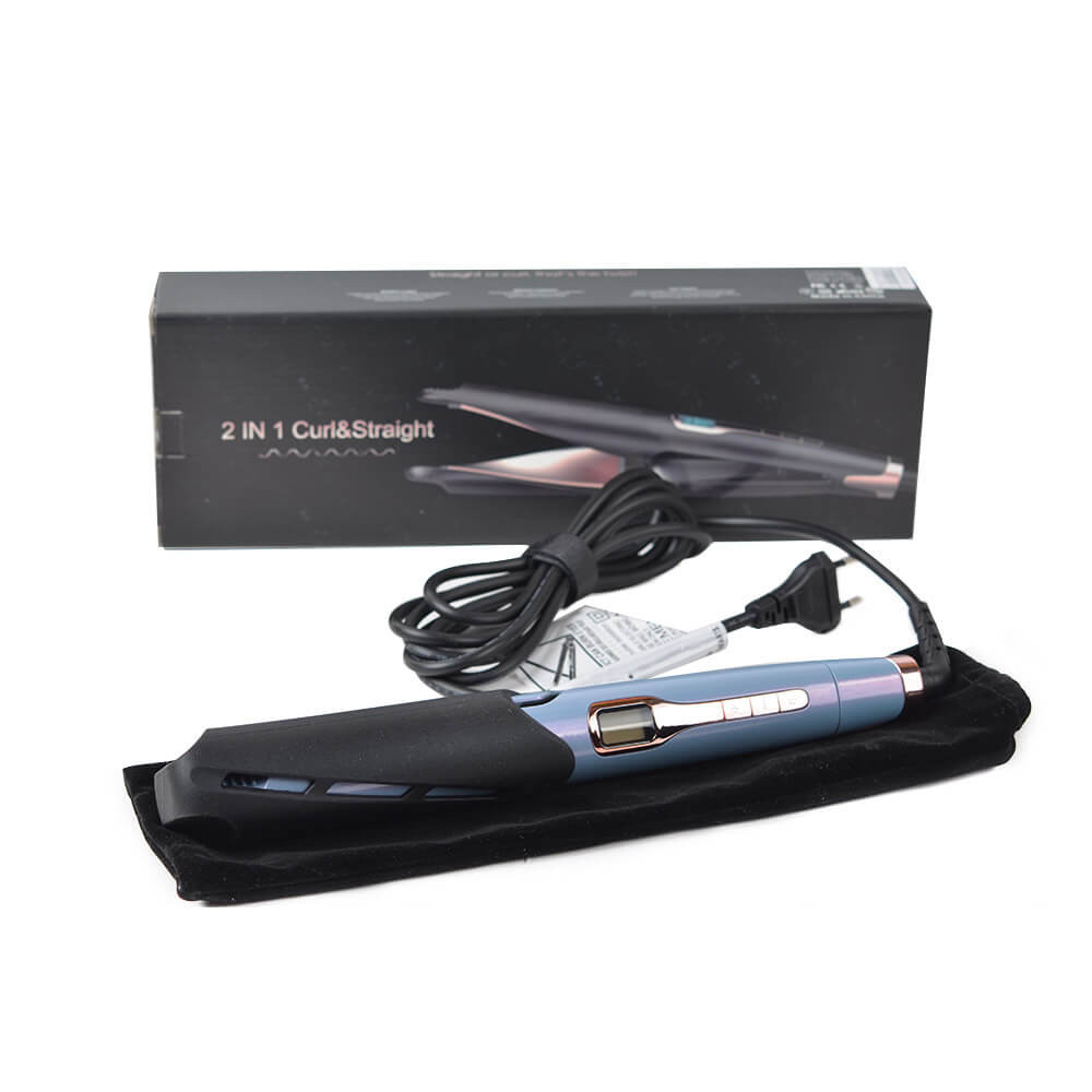 Плойка для накрутки і випрямлення волосся блакитна HAIR CURLER 2 в 1