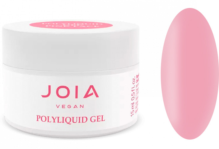 Рідкий гель для укріплення та моделювання PolyLiquid gel Pink Lace JOIA vegan, 15 мл