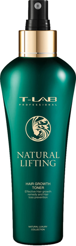 Тонік для миттєвого об'єму, зволоження та росту волосся Natural Lifting Hair Growth Toner T-LAB Professional, 150 мл