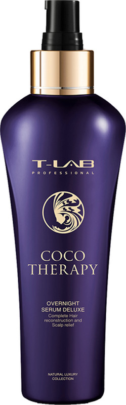Сироватка для реконструкції та омолодження волосся Coco Therapy Overnight Serum Deluxe T-LAB Professional, 150 мл