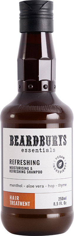 Шампунь зволожувальний, освіжаючий для волосся Refreshing Essentials Beardburys, 250 мл