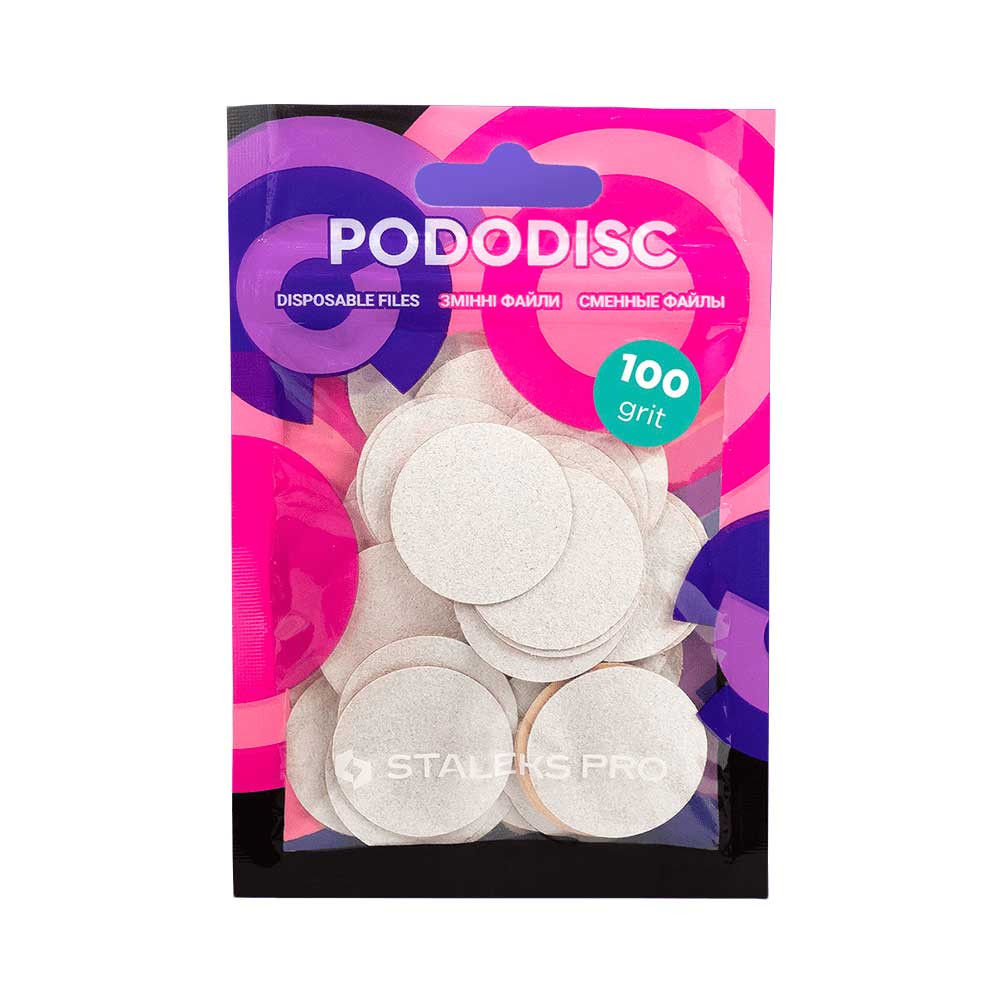Сменные файлы белые для педикюрного диска L 100 грит Pododisc Staleks Pro, 50 шт