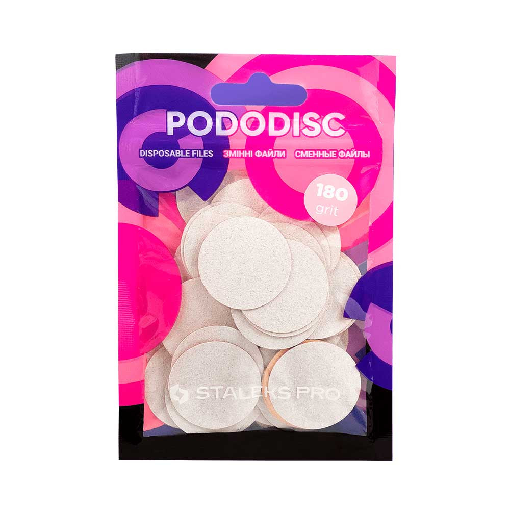 Змінні файли білі для педикюрного диска L 180 грит Pododisc Staleks Pro, 50 шт