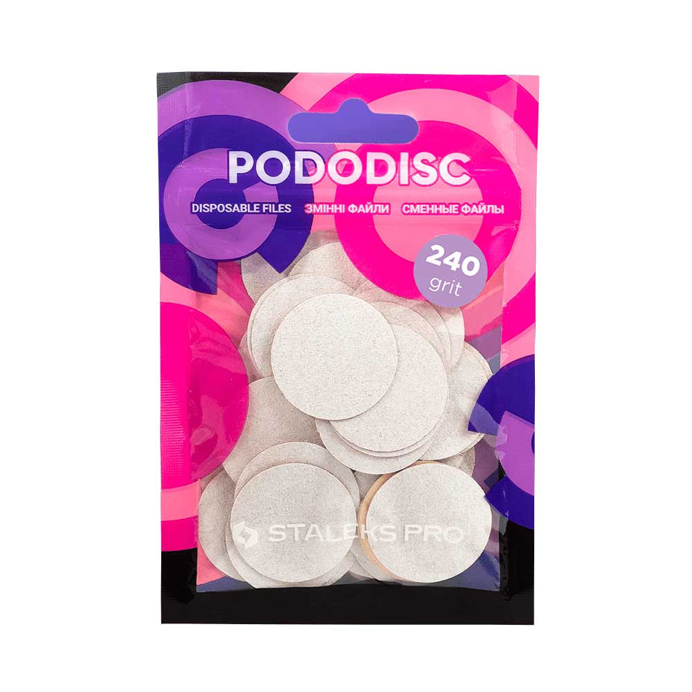 Змінні файли білі для педикюрного диска L 240 грит Pododisc Staleks Pro, 50 шт