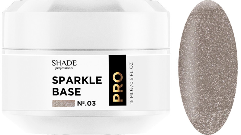 Основа каучуковая светоотражающая №3 Base Coat Sparkle Shade, 15 мл 