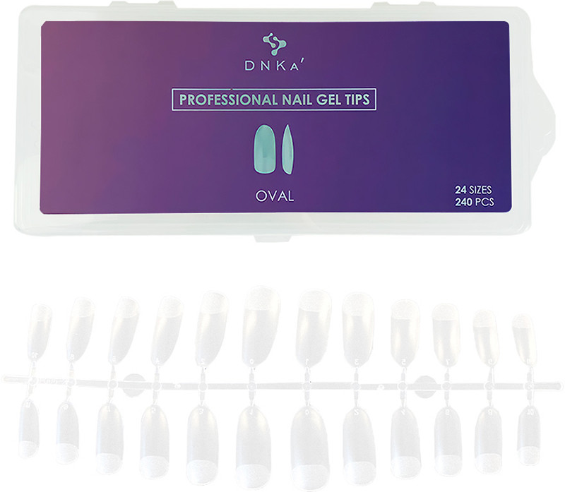 Гелеві тіпси для нарощування Nail Gel Tips Oval DNKa, 240 шт