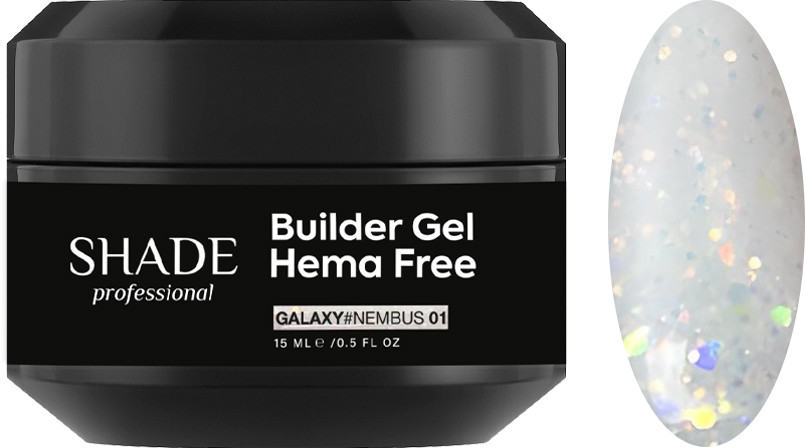 Білдер гель HEMA FREE BUILDER GEL GALAXY NEMBUS 01 Shade, 15 мл