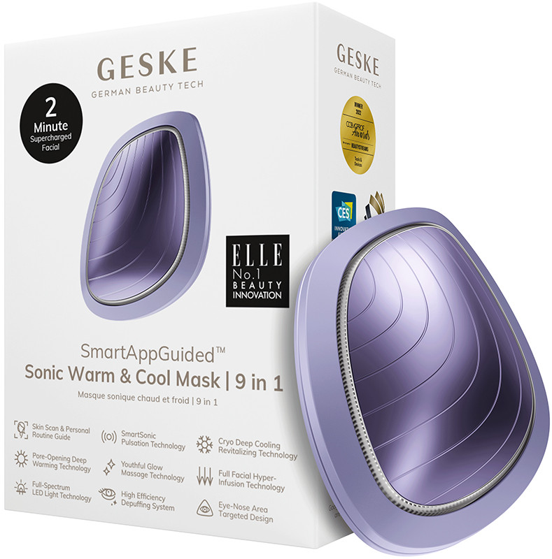 Звуковая маска тепло и холод GESKE Sonic Warm & Cool Mask 9 в 1 фиолетовый 