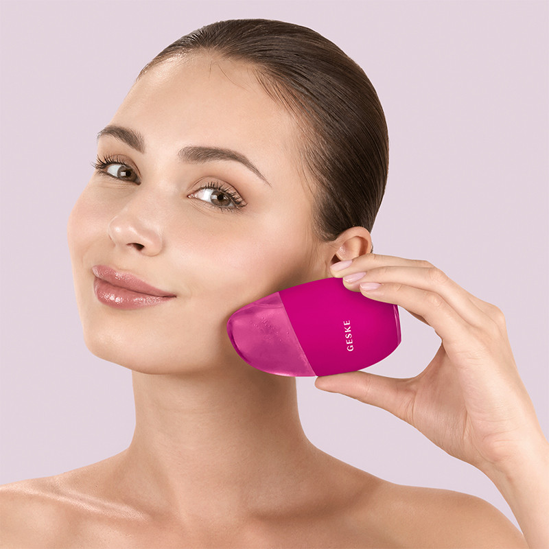 Масажер для очей та обличчя GESKE Cool & Warm Eye and Face Massager 7 в 1 бузковий  Фото 4 