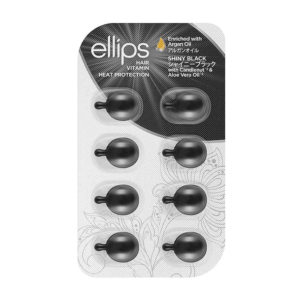 Витамины для темных волос Ночное сияние с маслом Алое Вера и фундуком Ellipse, 8х1 мл 
