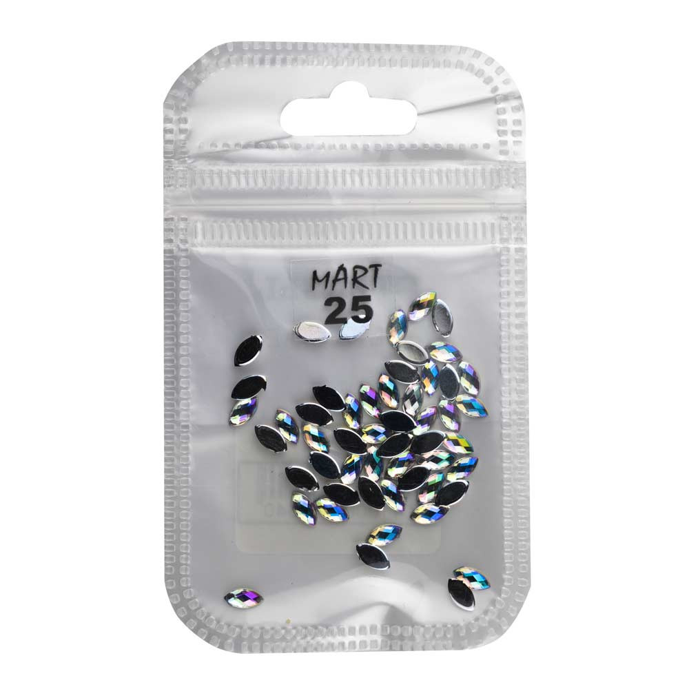 Стрази Acrylic 25 еліпс Clear AB  Фото 2 