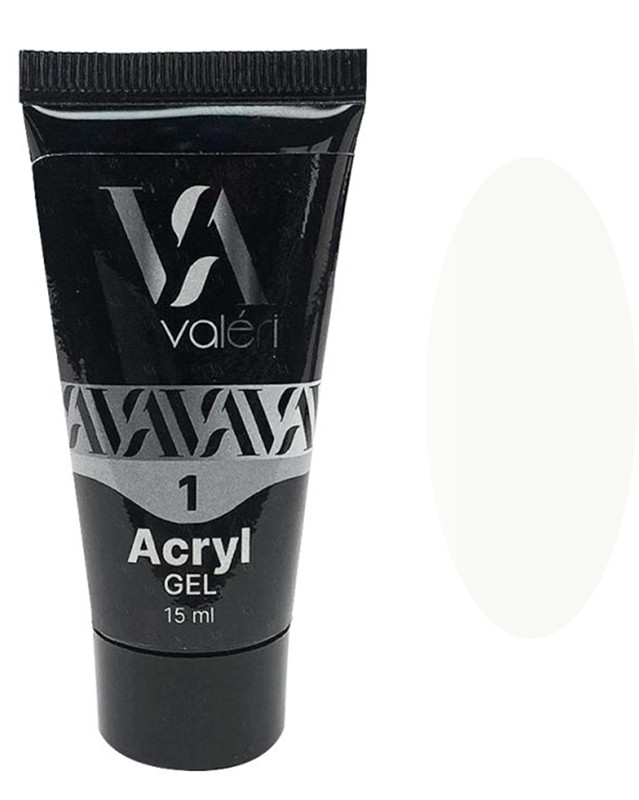 Акрил-гель для нарощування 01 Acryl Gel VALERI, 15 мл