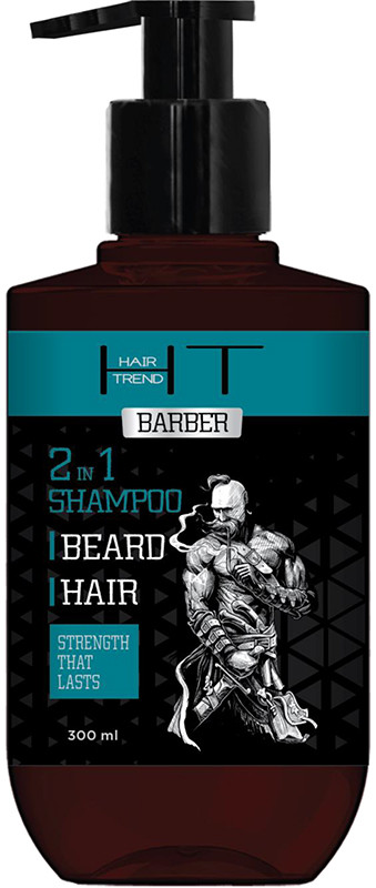 Мужской шампунь 2 в 1 для бороды и волос, 300 мл HAIR TREND 