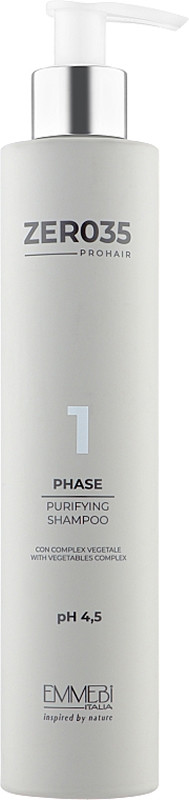 Шампунь безсульфатный Фаза-1 Pro Hair Purifying Shampoo pH 4,5 Emmebi, 250 мл