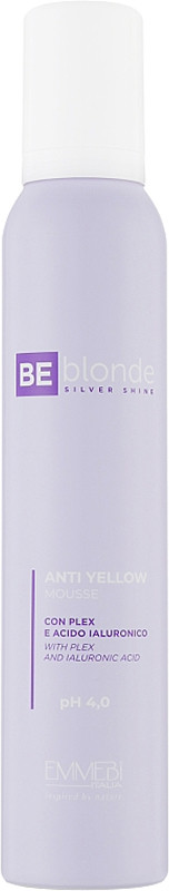 Мусс антижовтий Be Blonde Silver Shine Anti Yellow mouse, pH 4 Emmebi, 200 мл