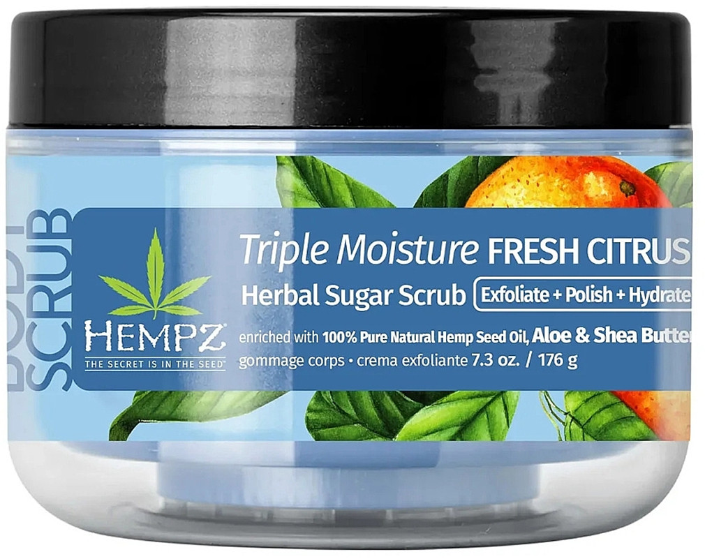 Скраб цукровий для тіла «Потрійне зволоження» Hempz Triple Moisture Fresh Citrus Herbal Sugar Scrub , 176 г