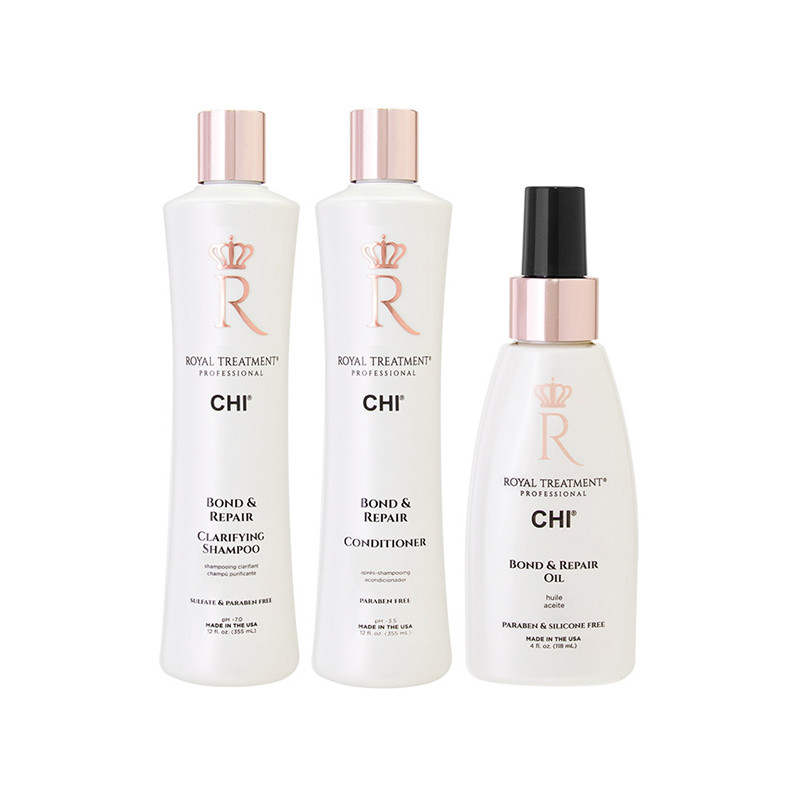 Набор для всех типов волос Bond&Repair Royal Treatment CHI, (355мл/355мл/118мл) на beauty-prof.com Набор для всех типов волос Bond&Repair Royal Treatment CHI, (355мл/355мл/118мл)
