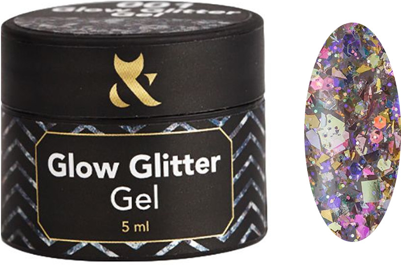 Глітер для дизайну Glow Glitter Gel №007 F.O.X, 5 мл