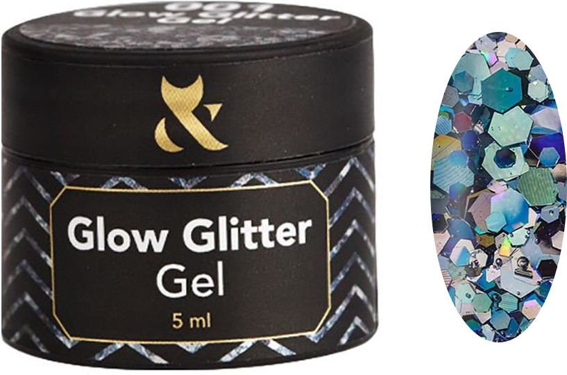 Глітер для дизайну Glow Glitter Gel №009 F.O.X, 5 мл