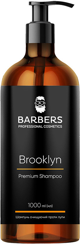 Шампунь для чоловіків проти лупи Barbers Brooklyn, 1000 мл 