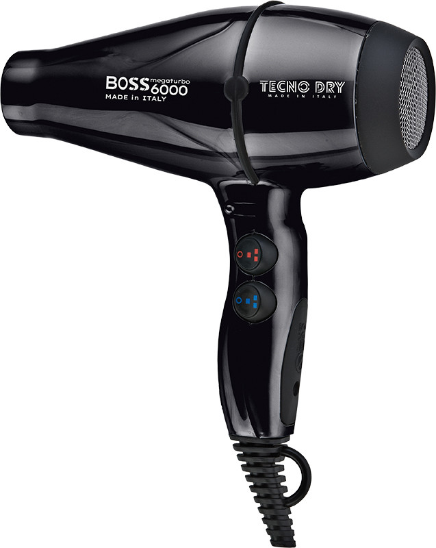 Фен професійний для волосся чорний Boss 6000, 2500W Tecnodry  Фото 3 