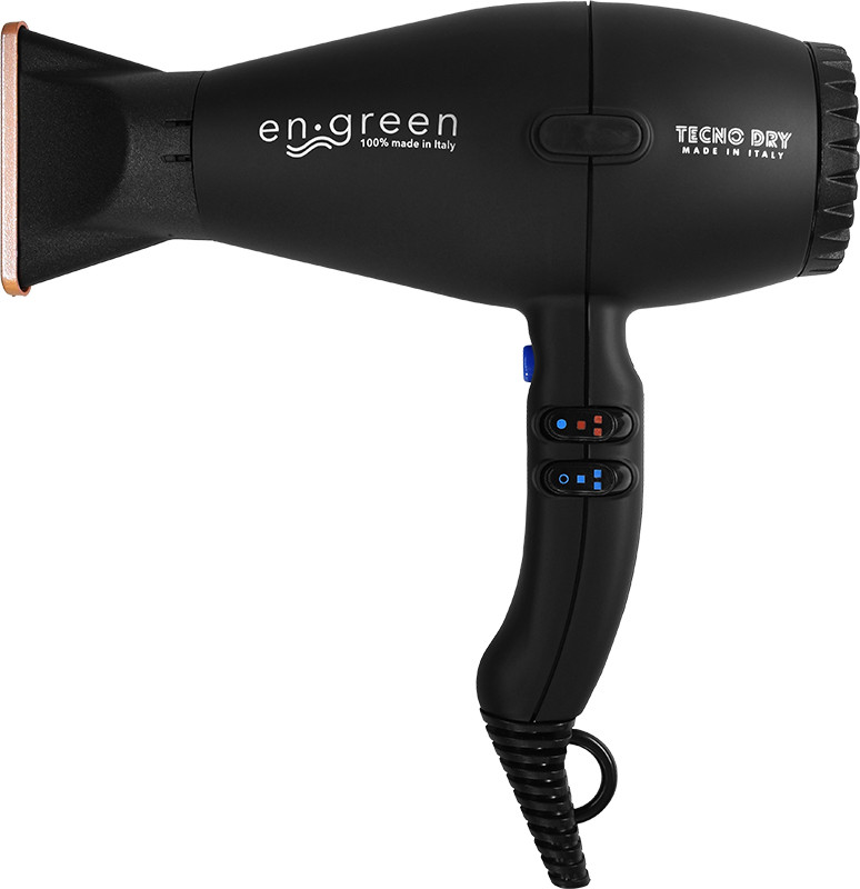 Фен професійний для волосся чорний En green, 2200W Tecnodry 