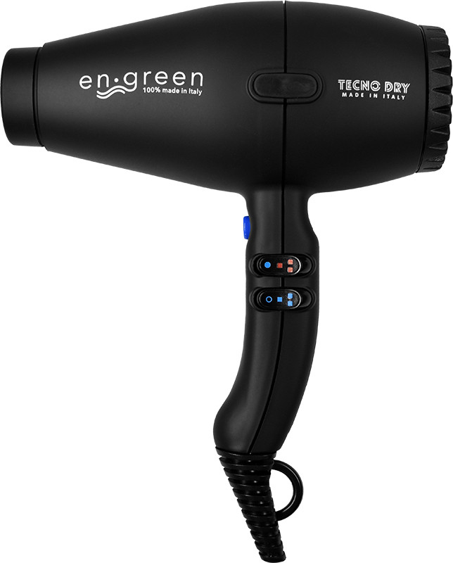 Фен професійний для волосся чорний En green, 2200W Tecnodry  Фото 2 
