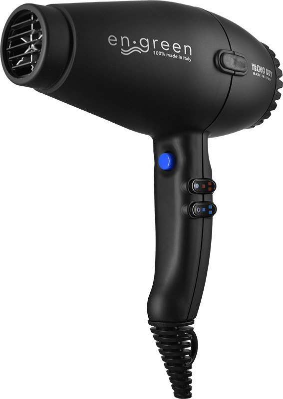Фен професійний для волосся чорний En green, 2200W Tecnodry  Фото 3 