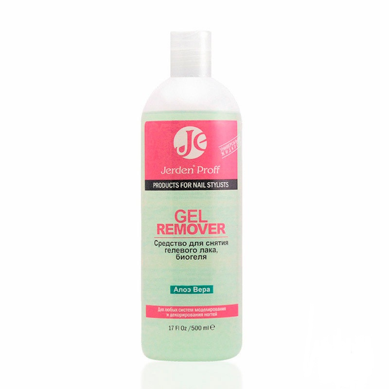 Засіб для зняття гел.  лаку Алое 500 мл (Gel Remover) JERDEN