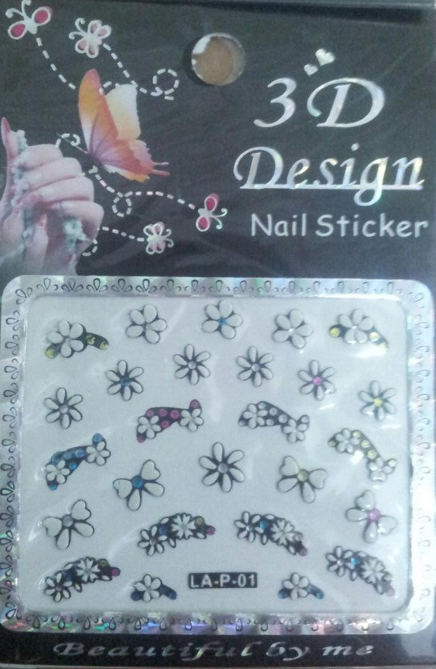 Наклейки на нігті 3D LA-P Design Nail Sticker