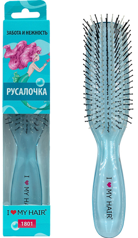 Щетка для волос прозрачная синяя M Русалочка, I Love My Hair на beauty-prof.com Фото 2 Щетка для волос прозрачная синяя M Русалочка, I Love My Hair Фото 2