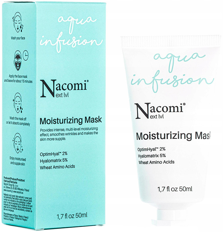 Зволожуюча маска для обличчя Aqua infusion  Nacomi Next lvl, 50 мл