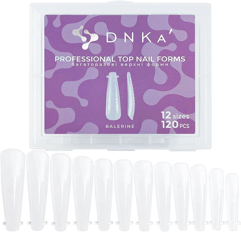 Верхні форми для нарощування Professional Top nail forms Balerine, DNKa 120 шт 