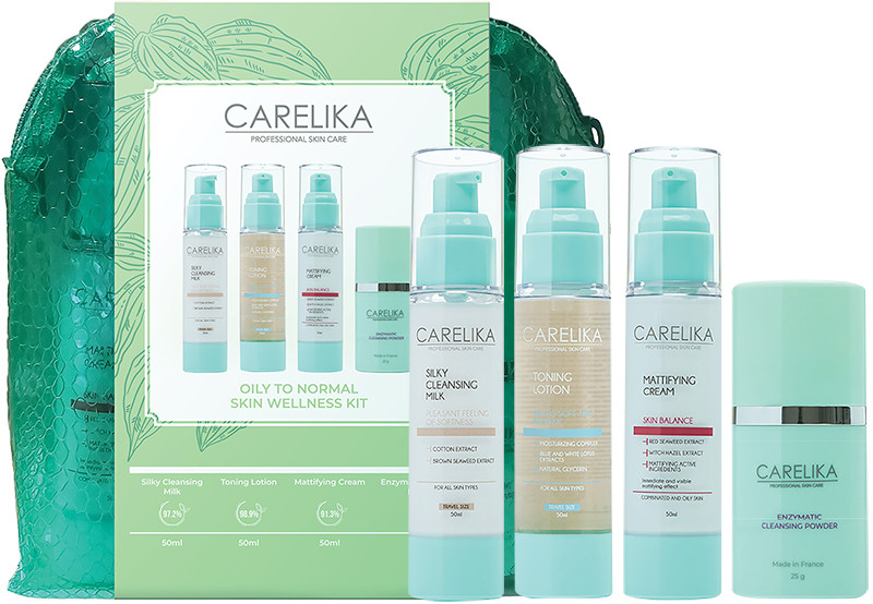 Набір для жирної та нормальної шкіри обличчя Skin Welness CARELIKA, (50мл/50мл/50мл/25г) на beauty-prof.com Набір для жирної та нормальної шкіри обличчя Skin Welness CARELIKA, (50мл/50мл/50мл/25г)