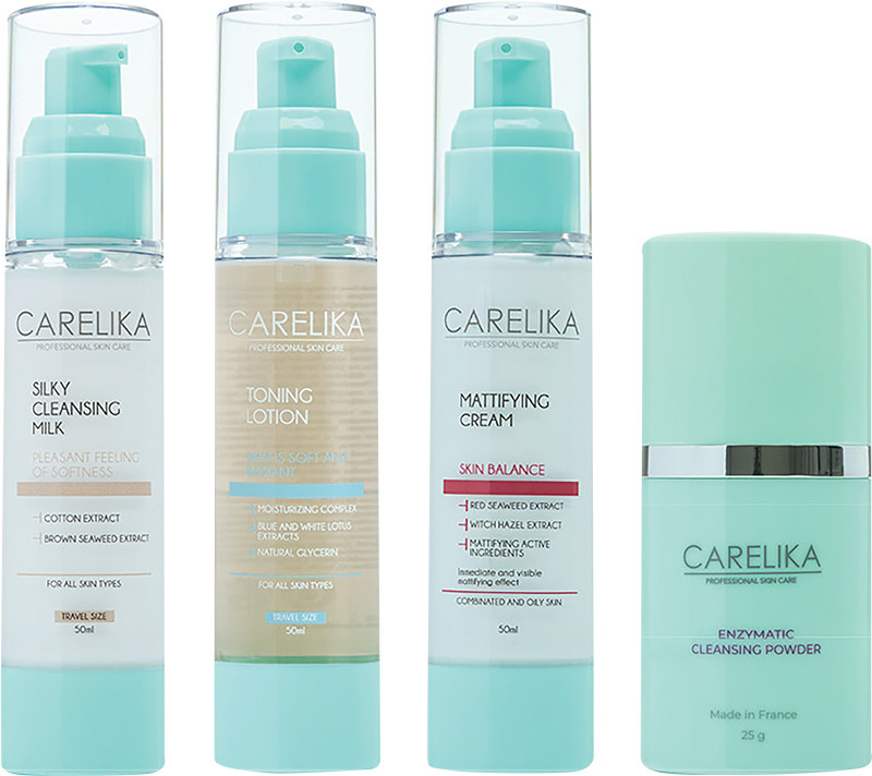 Набір для жирної та нормальної шкіри обличчя Skin Welness CARELIKA, (50мл/50мл/50мл/25г) на beauty-prof.com Фото 2 Набір для жирної та нормальної шкіри обличчя Skin Welness CARELIKA, (50мл/50мл/50мл/25г) Фото 2